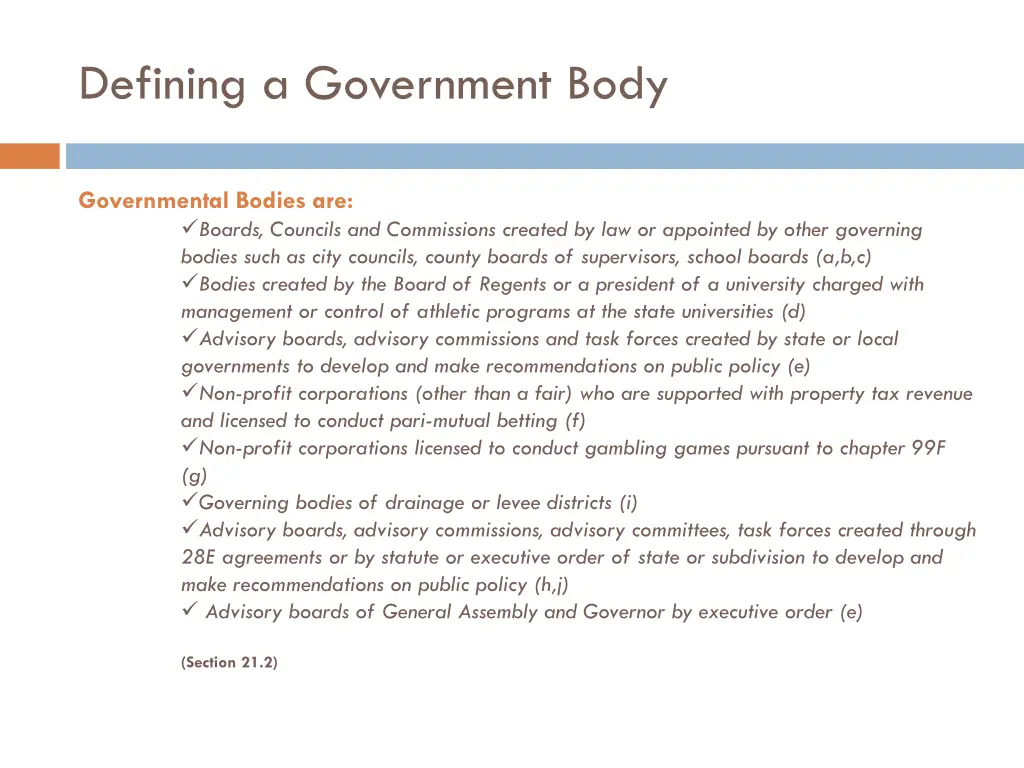 defining a government body