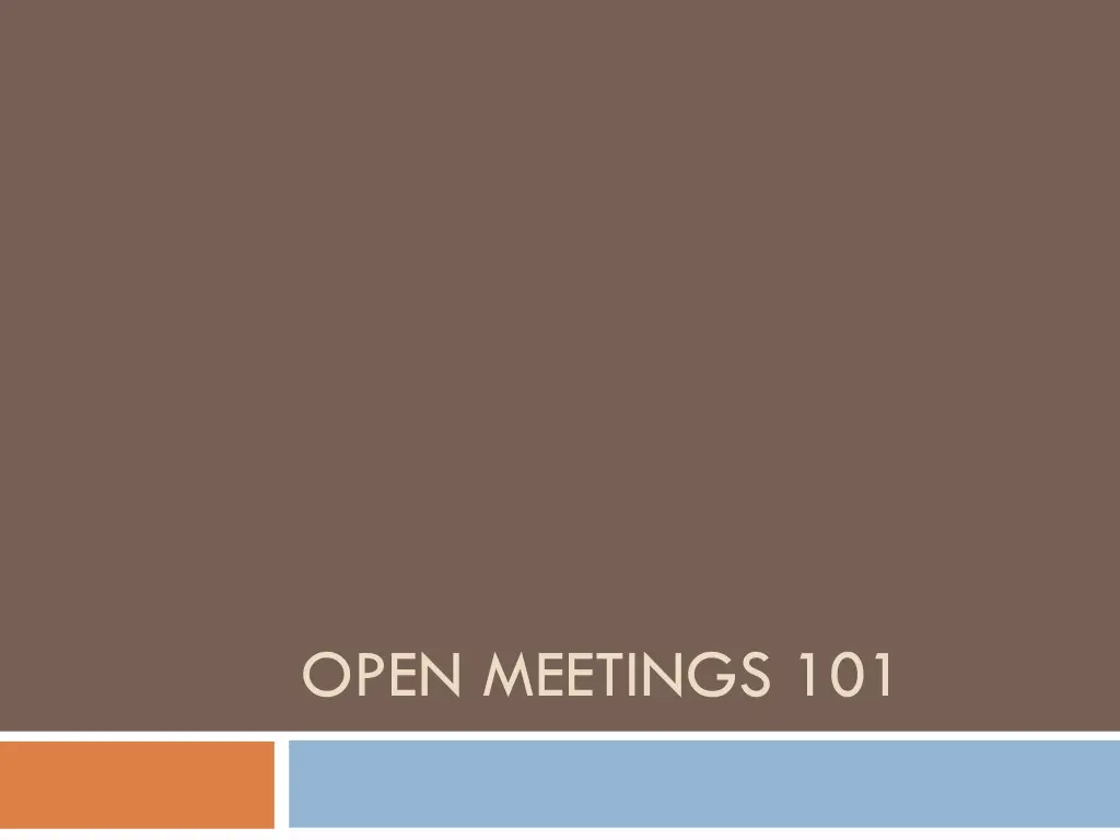 open meetings 101