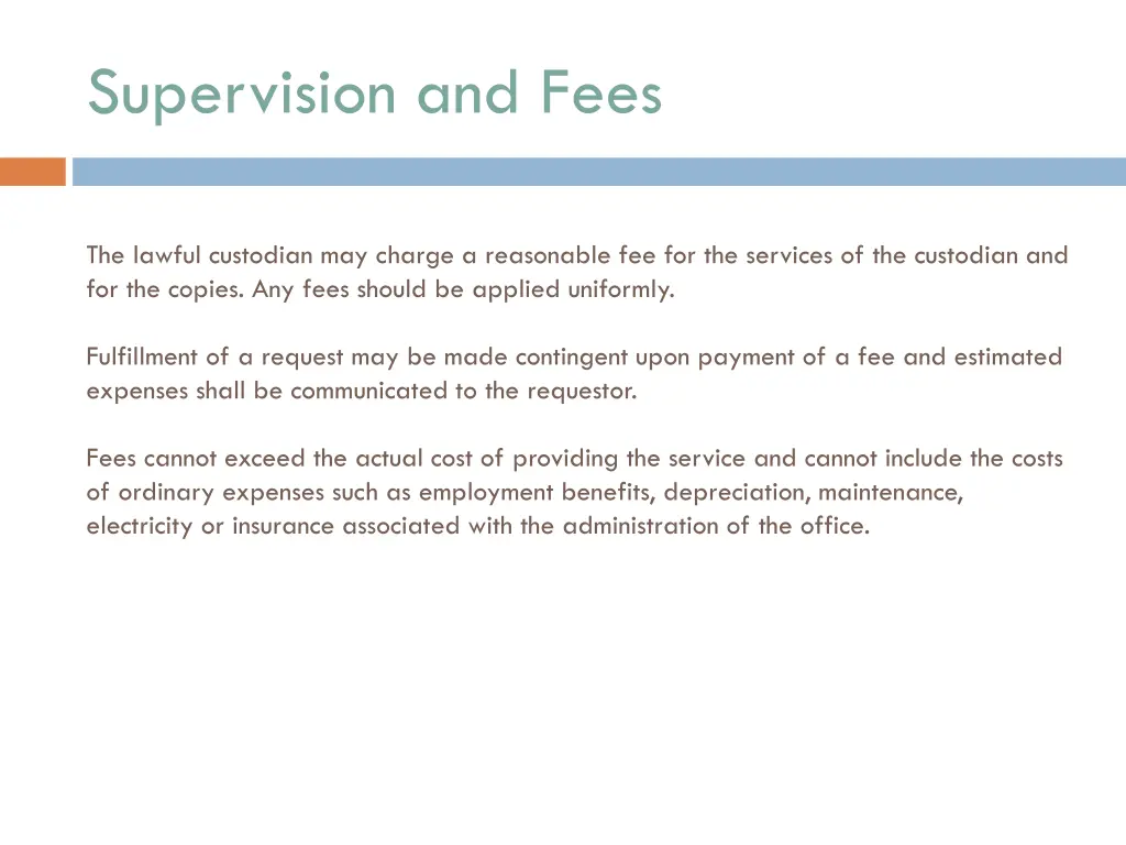 supervision and fees 1