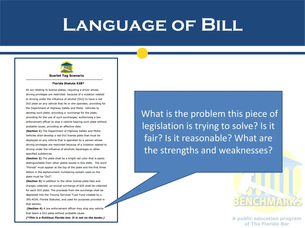 language of bill