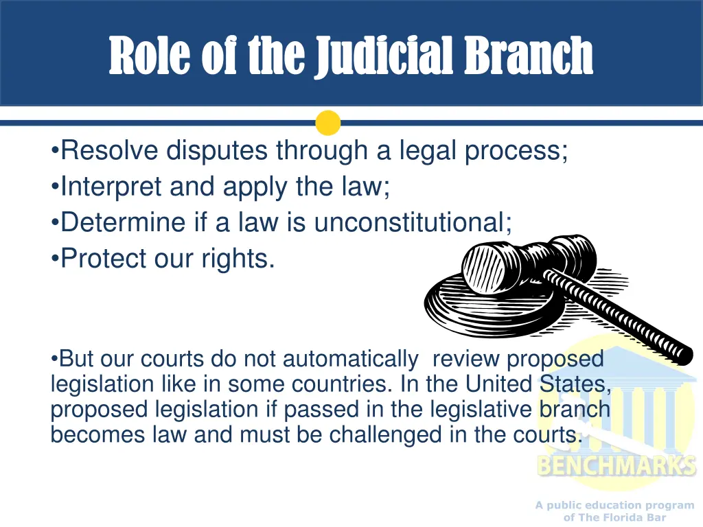 role of the judicial branch role of the judicial