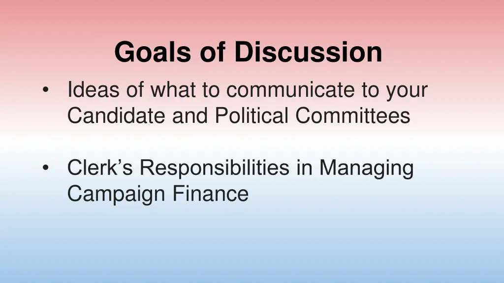 goals of discussion