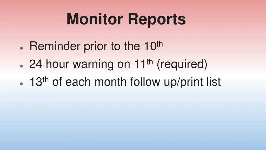 monitor reports