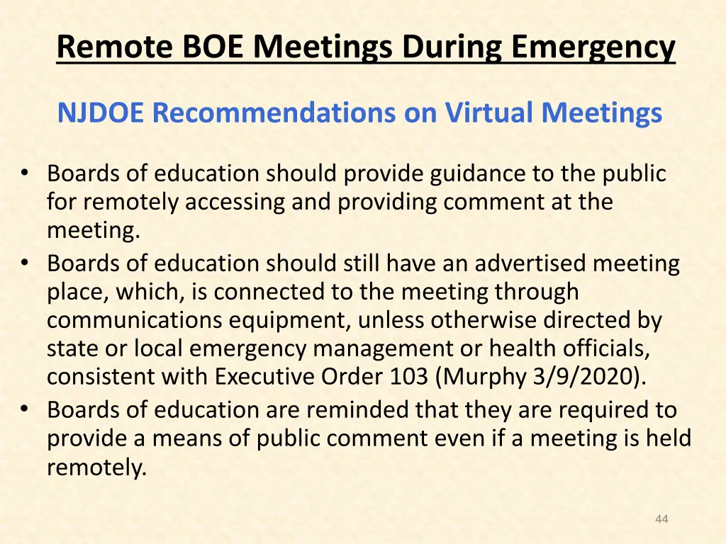 remote boe meetings during emergency 2