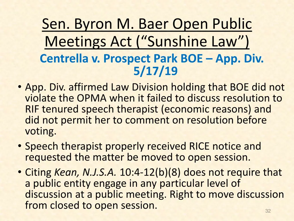 sen byron m baer open public meetings 27