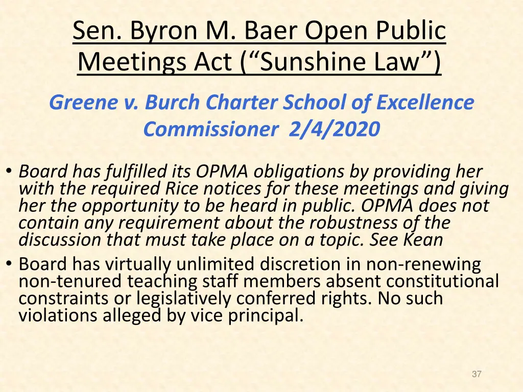 sen byron m baer open public meetings 32