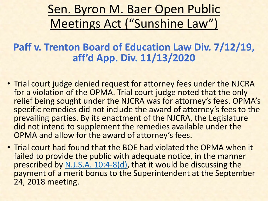 sen byron m baer open public meetings 33