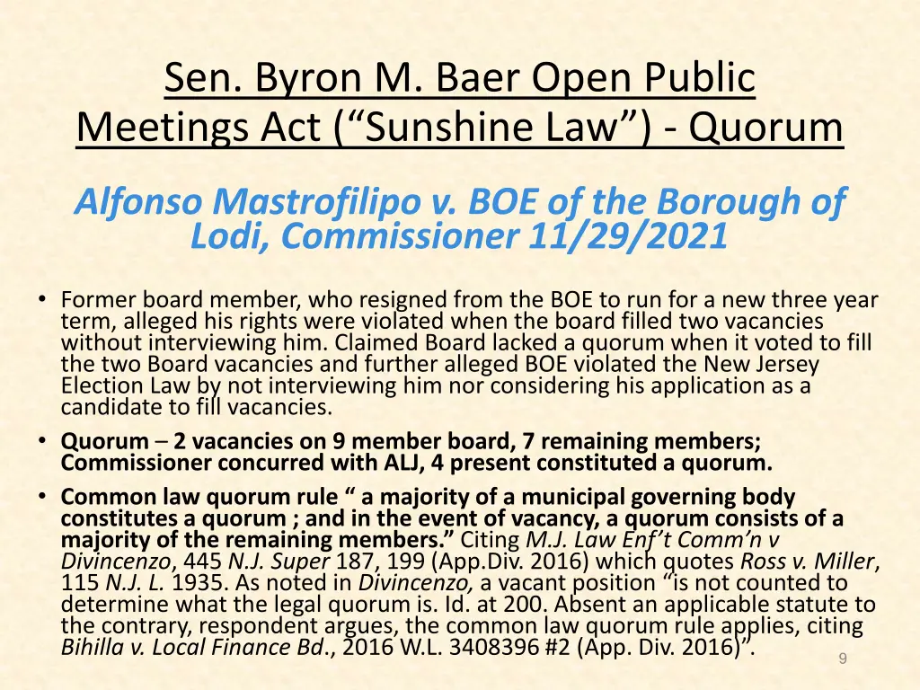 sen byron m baer open public meetings 5