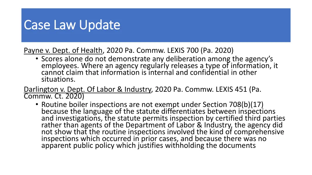 case law update case law update 1