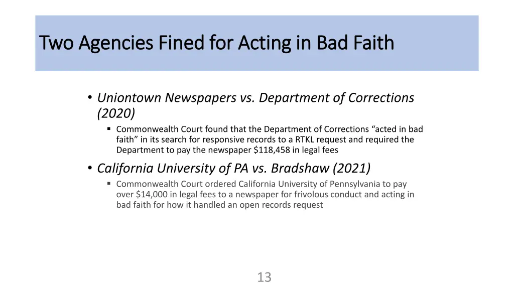 two agencies fined for acting in bad faith