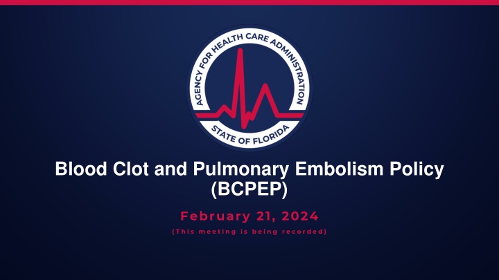 blood clot and pulmonary embolism policy bcpep