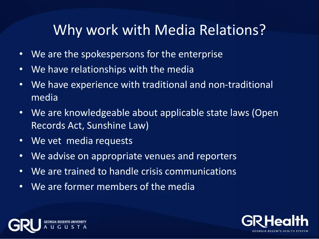 why work with media relations