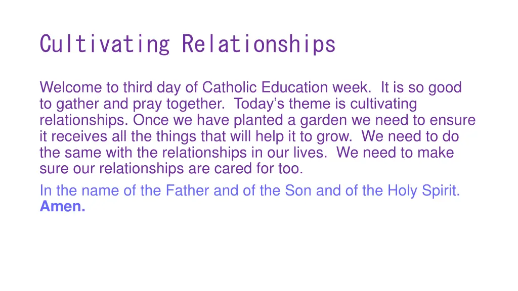 cultivating relationships 1