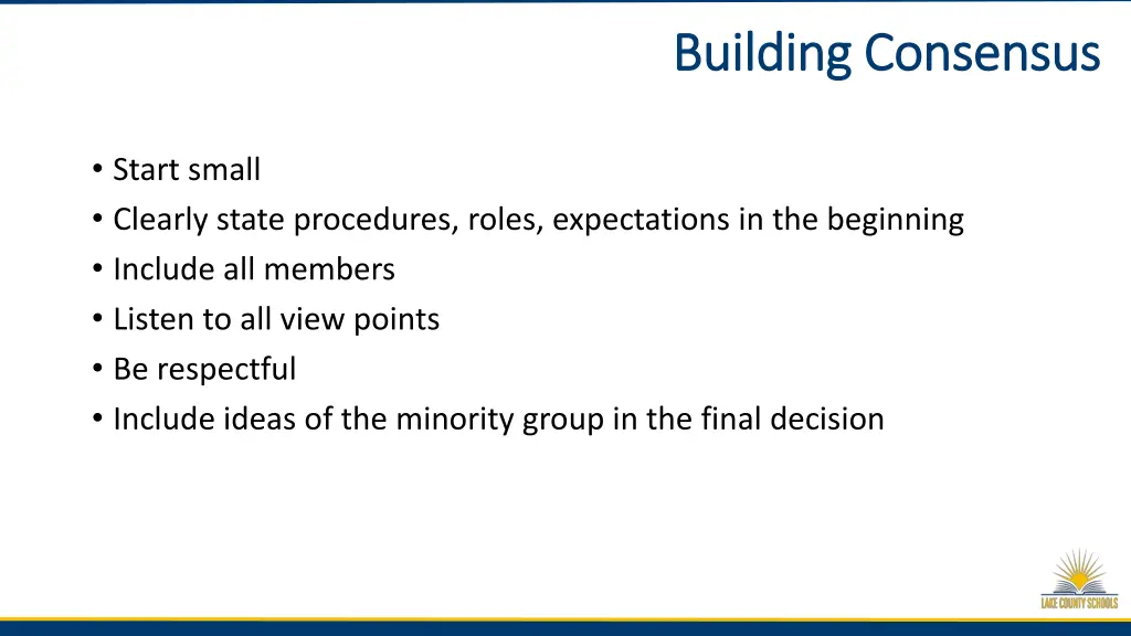 building consensus building consensus