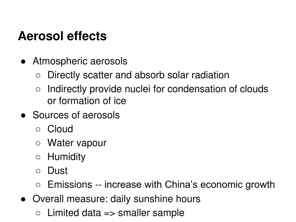 aerosol effects