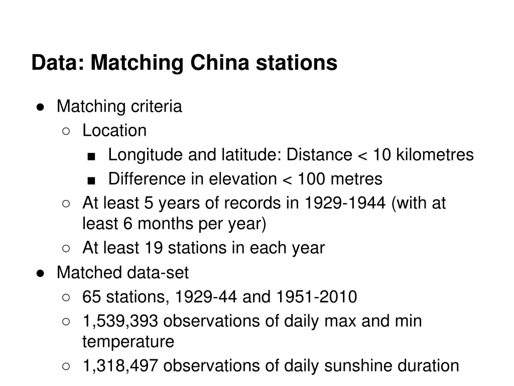 data matching china stations