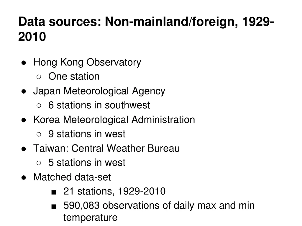 data sources non mainland foreign 1929 2010