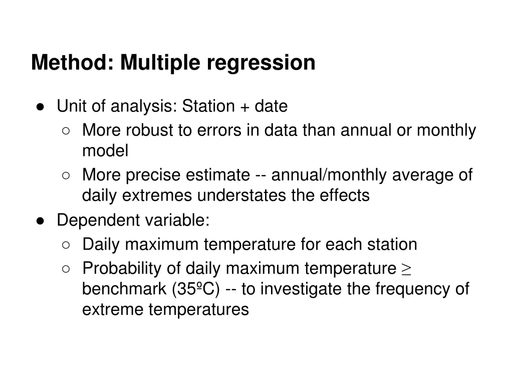 method multiple regression