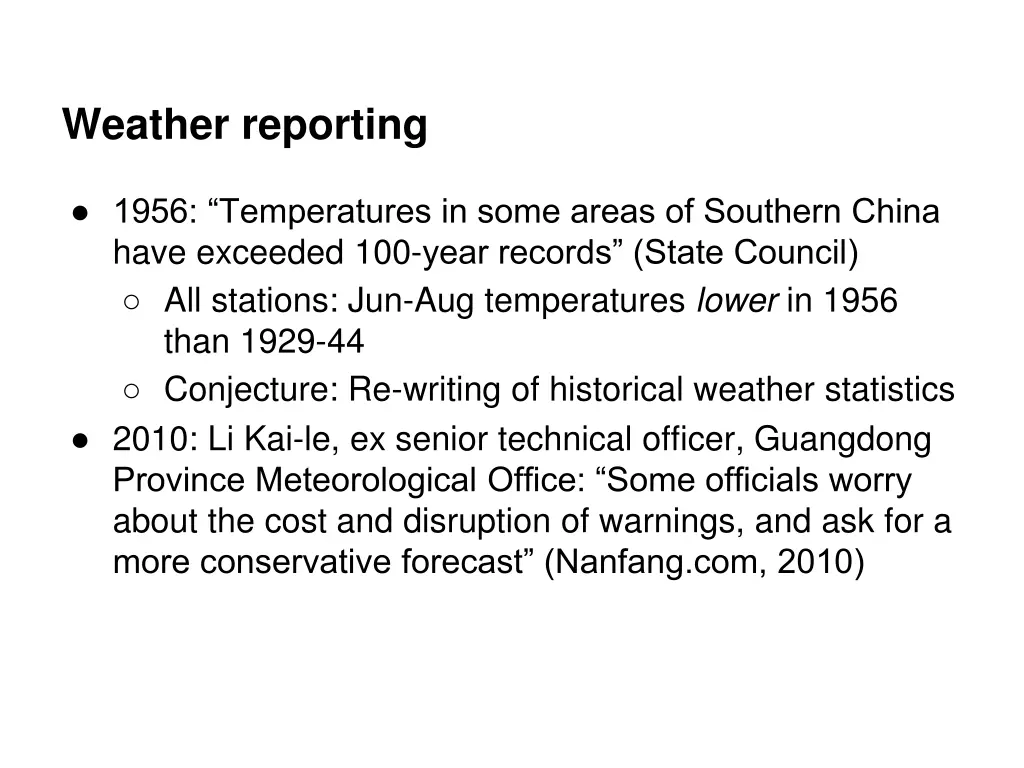 weather reporting