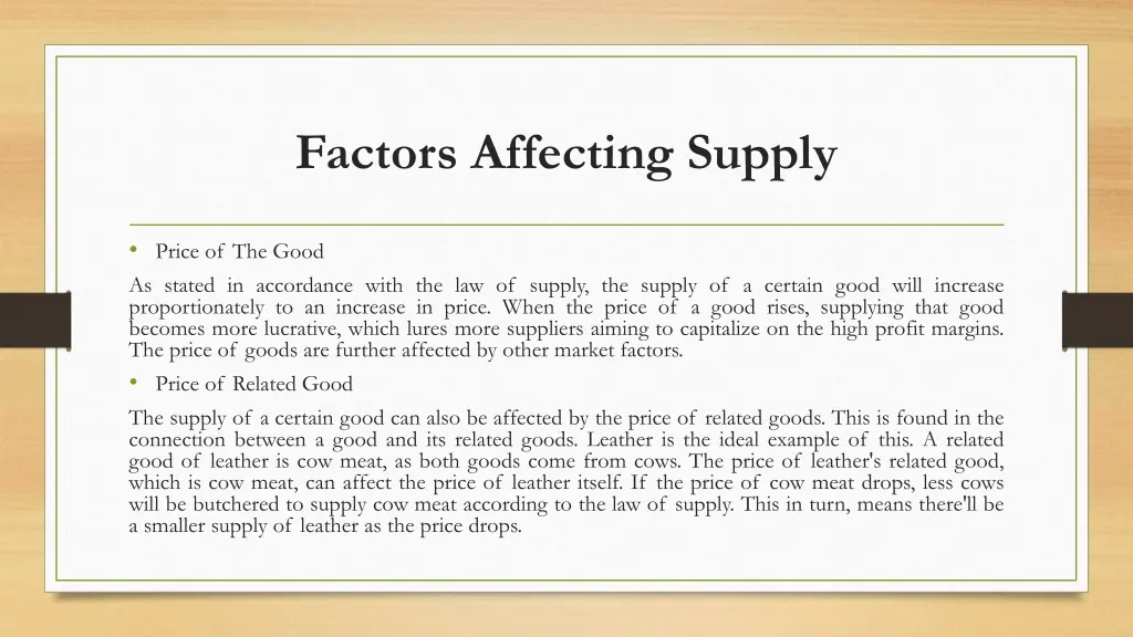 factors affecting supply 1