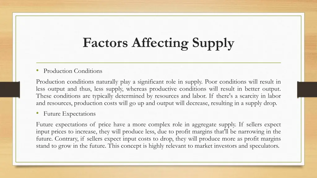 factors affecting supply 2