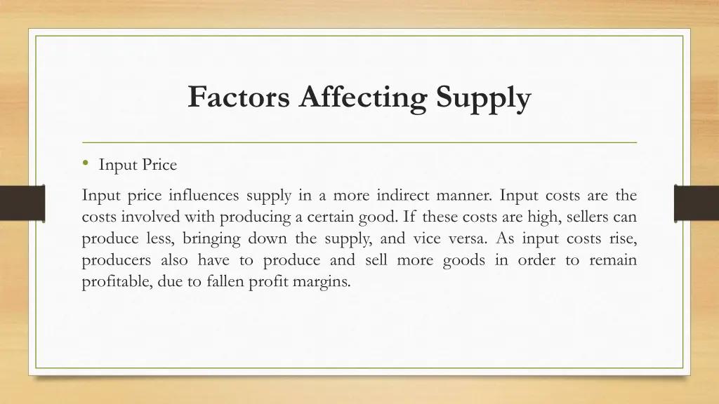 factors affecting supply 3