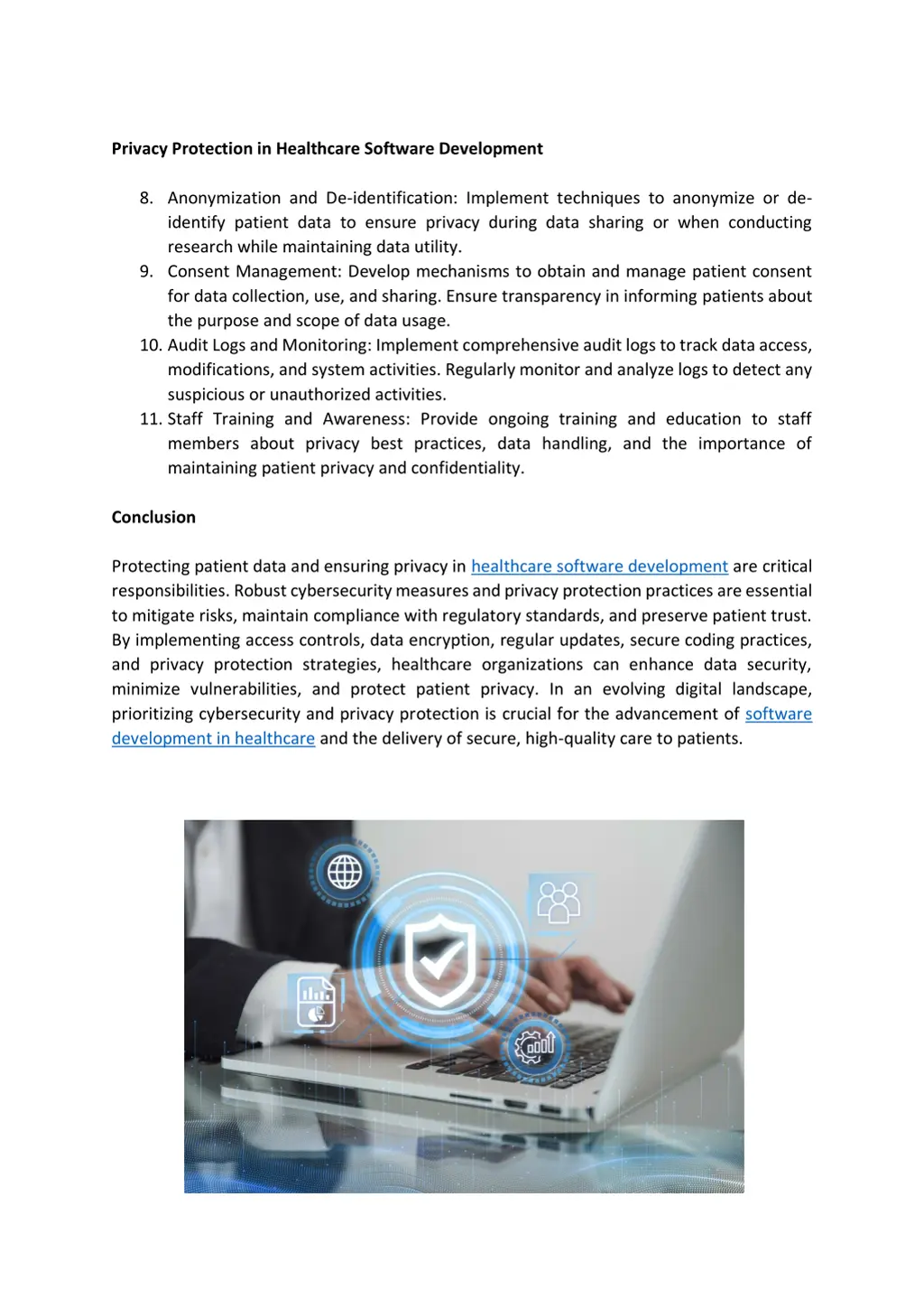 privacy protection in healthcare software