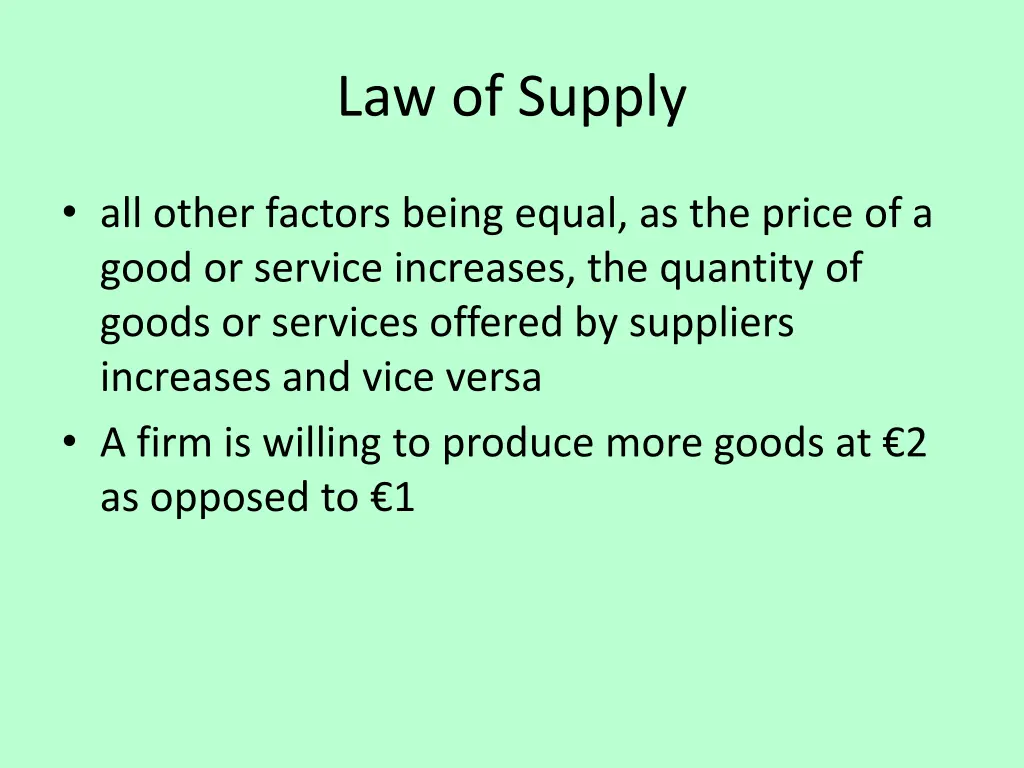 law of supply