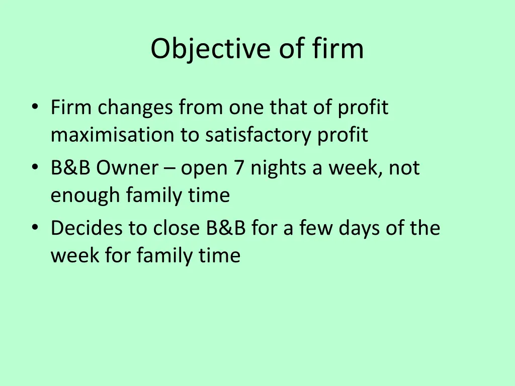 objective of firm