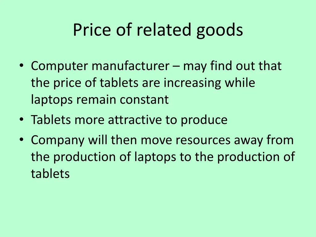 price of related goods 1