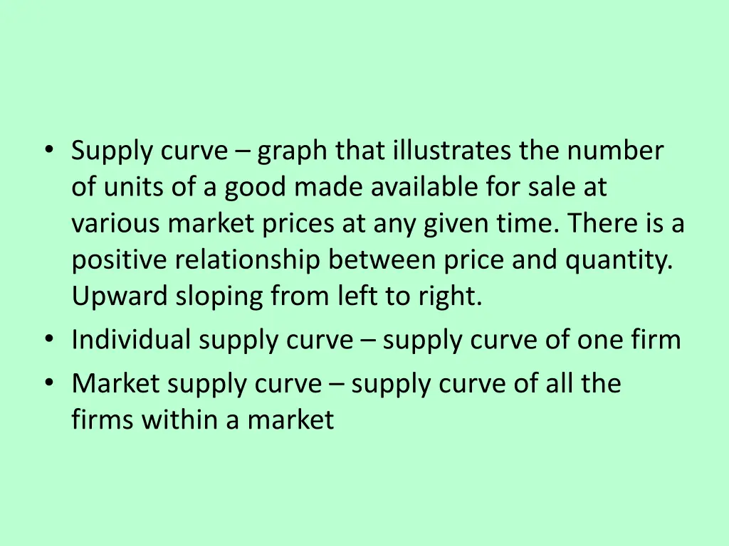 supply curve graph that illustrates the number