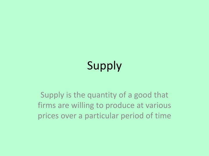 supply