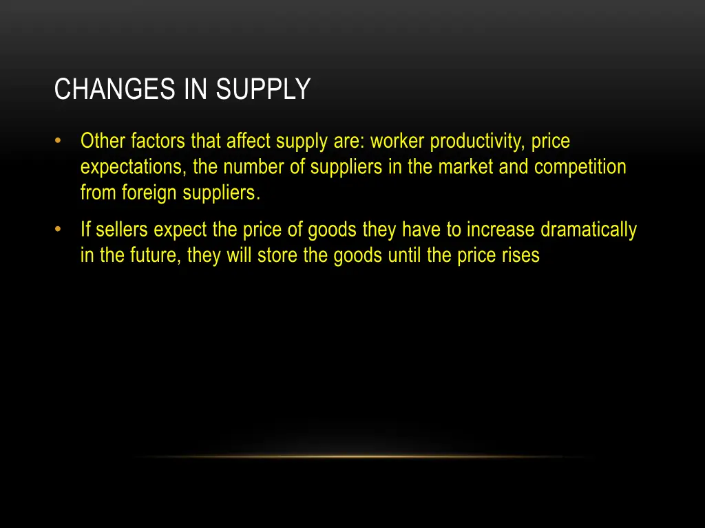 changes in supply 3