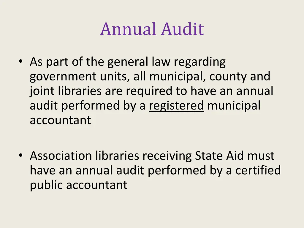 annual audit