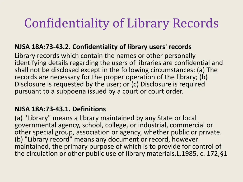 confidentiality of library records