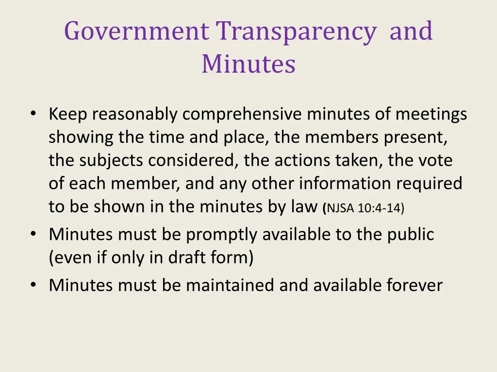 government transparency and minutes