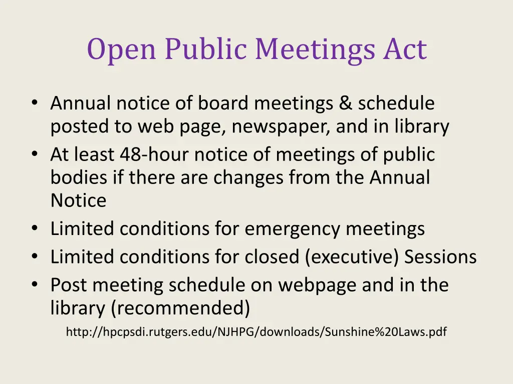 open public meetings act