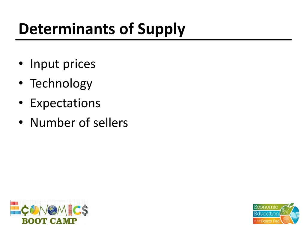 determinants of supply