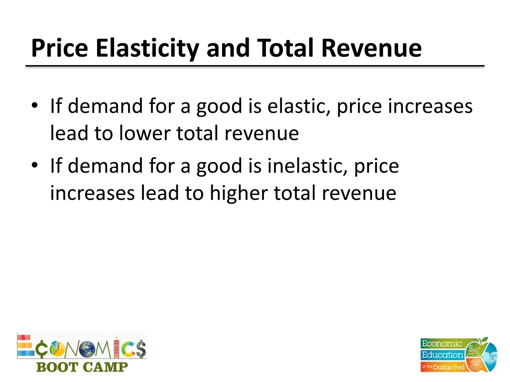 price elasticity and total revenue