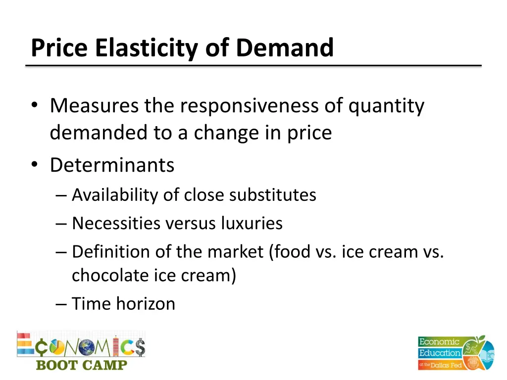 price elasticity of demand