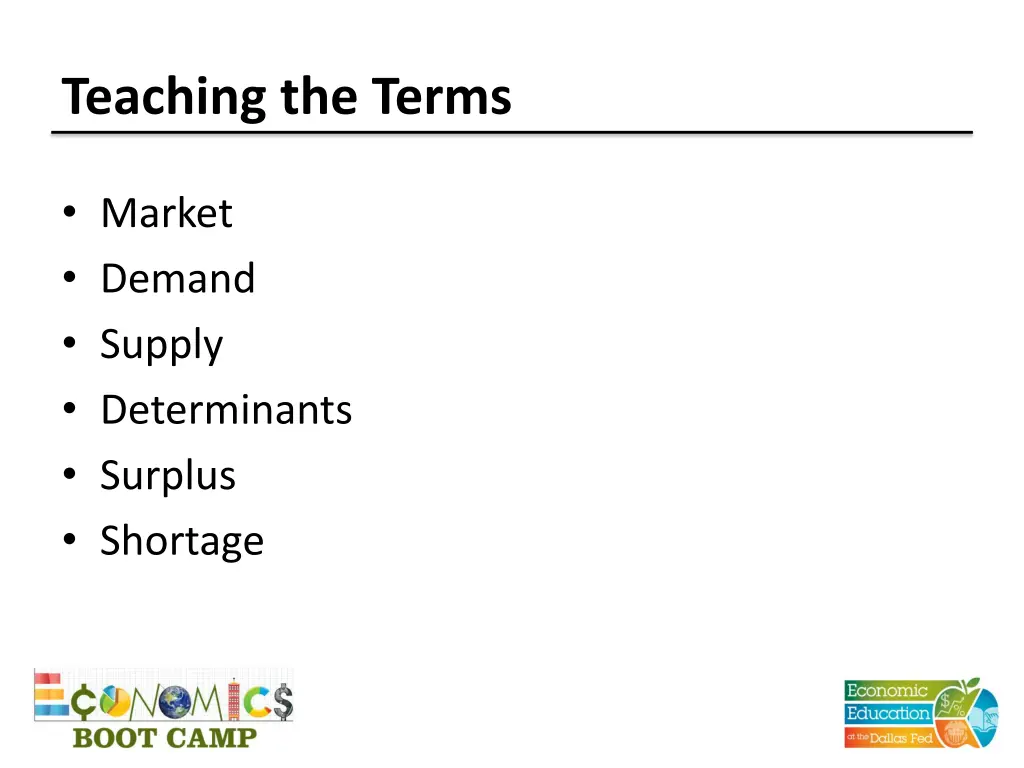 teaching the terms