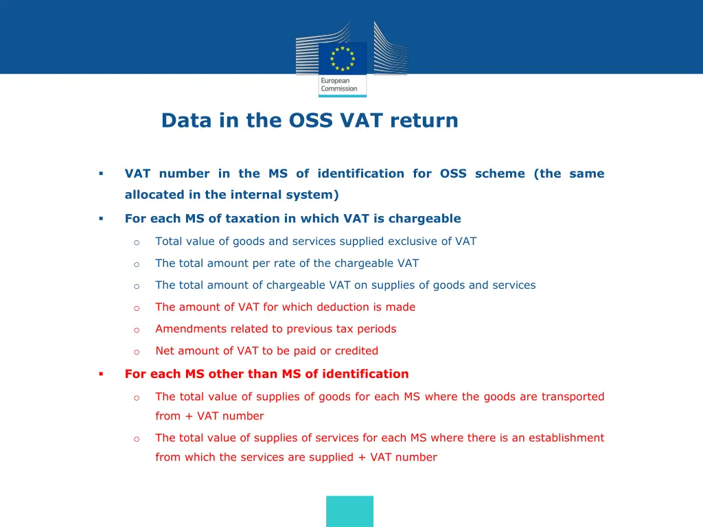 data in the oss vat return