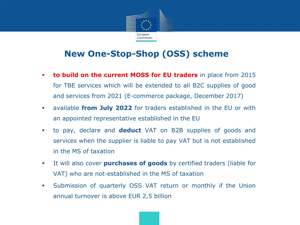 new one stop shop oss scheme