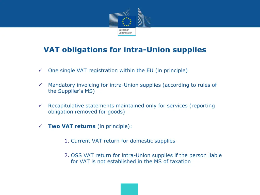 vat obligations for intra union supplies