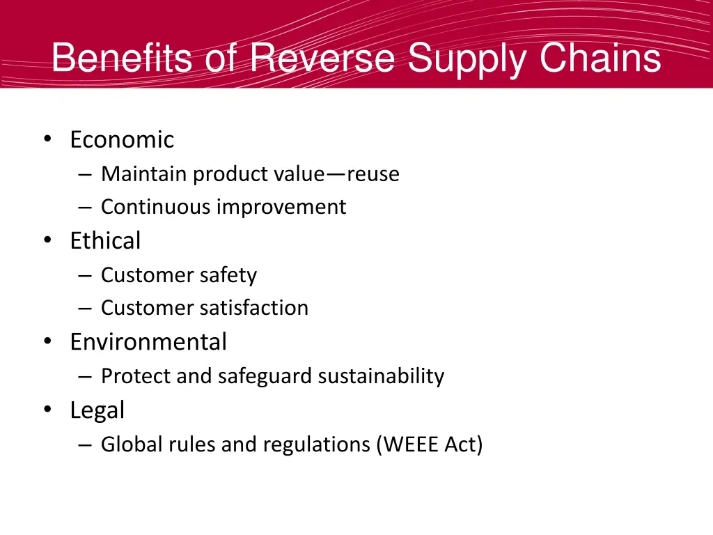 benefits of reverse supply chains