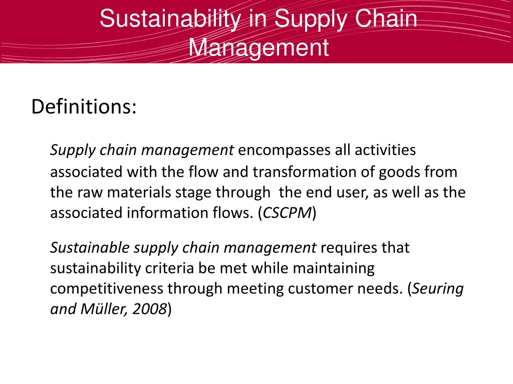 sustainability in supply chain management