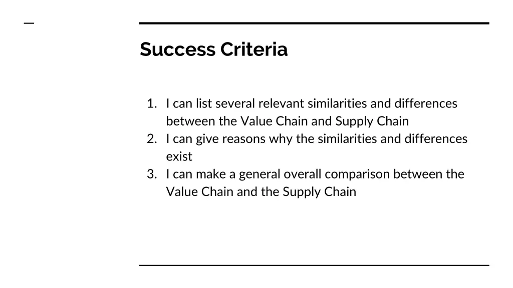 success criteria