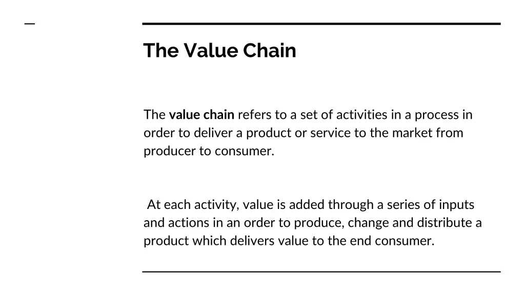 the value chain