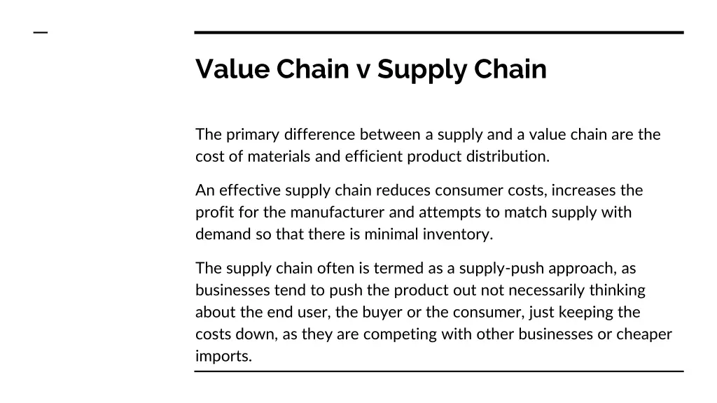 value chain v supply chain