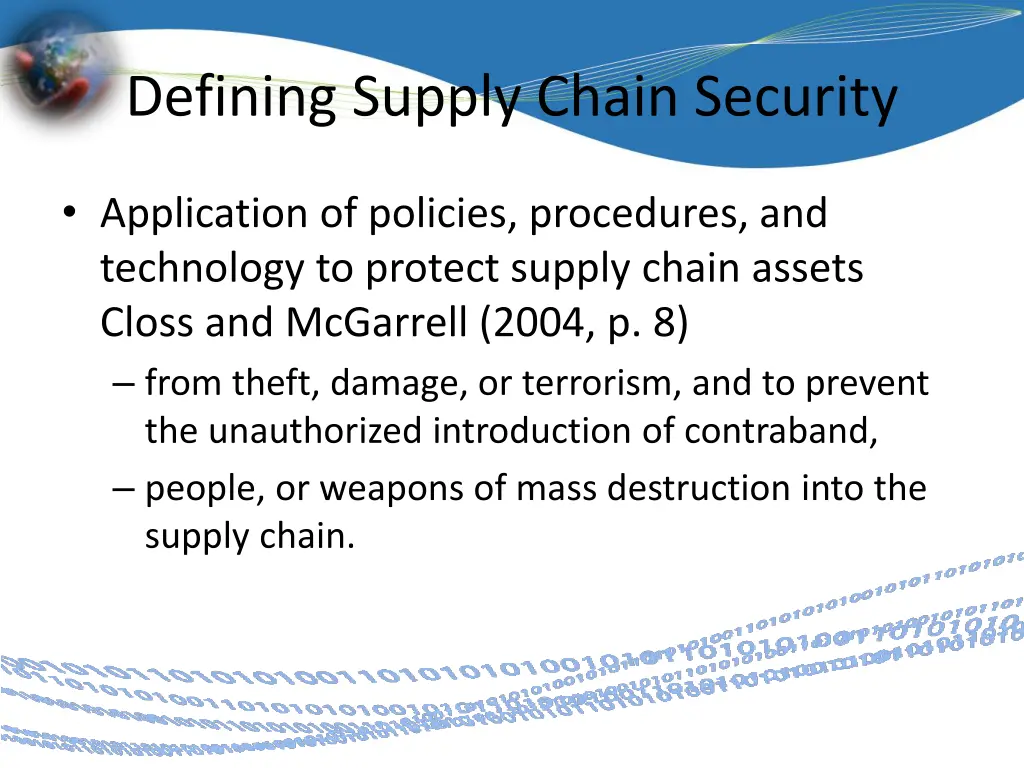 defining supply chain security